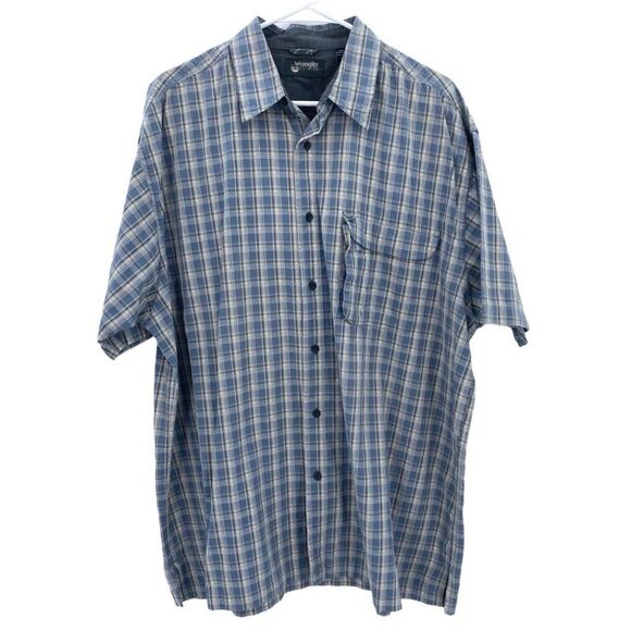 Wrangler Outdoor- Short Sleeve Plaid Button Down - Picture 1 of 8